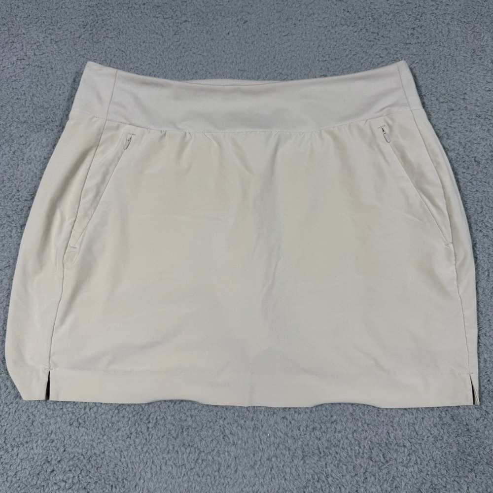 Athleta Soho Skirt Skort Womens 14 Beige Compression Liner Stretch Golf Tennis